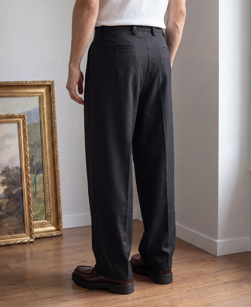 Black Pleated Trouser