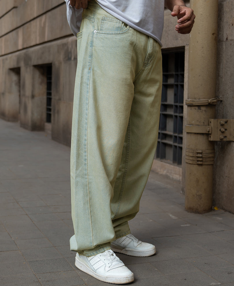 Tinted Blue Barrel Fit Jeans