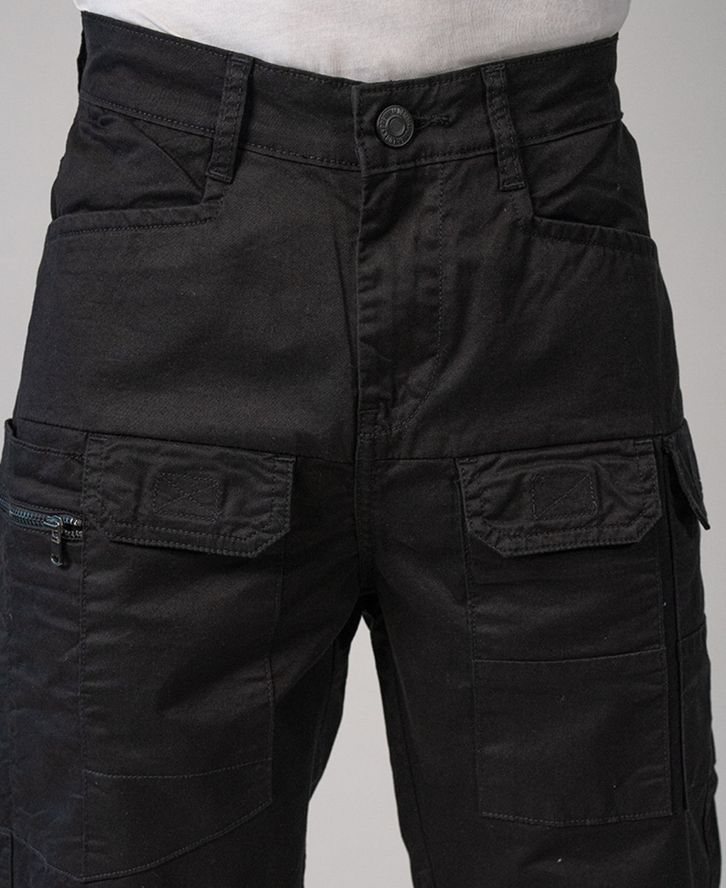 Black Cotton Cargo Pant