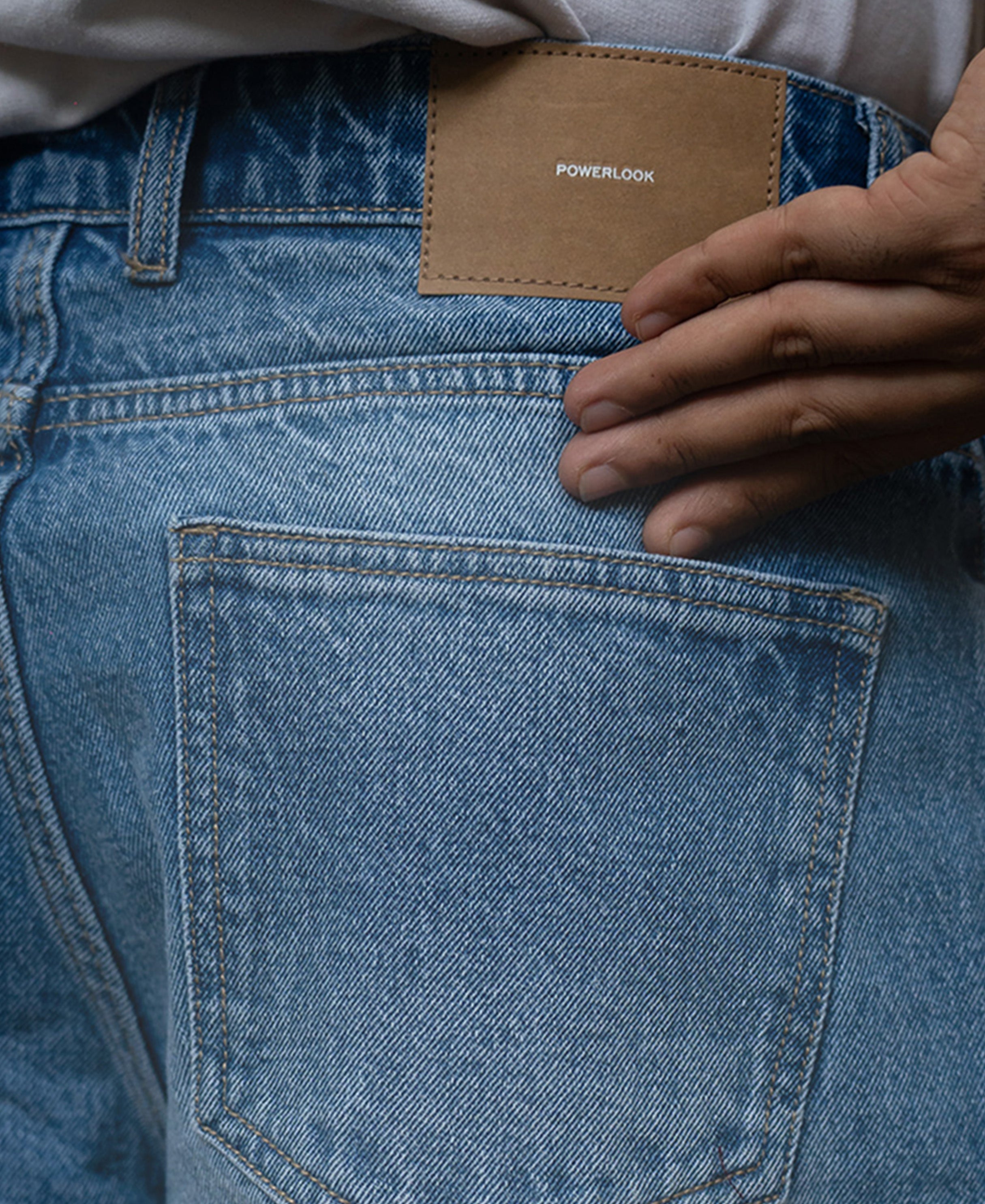 Blue Sigil Print Baggy Jeans