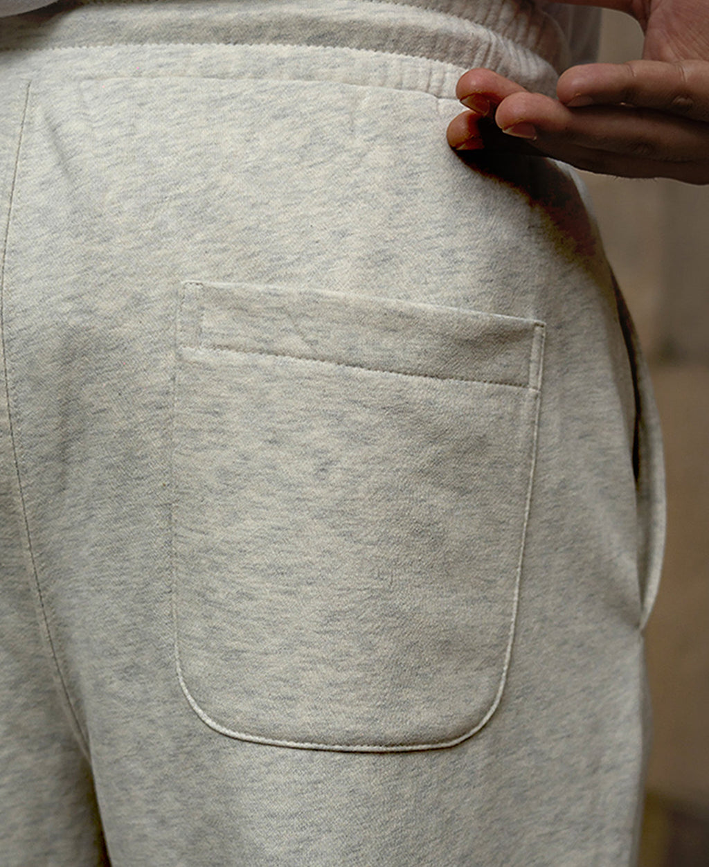 Light Beige Melange Knit Joggers