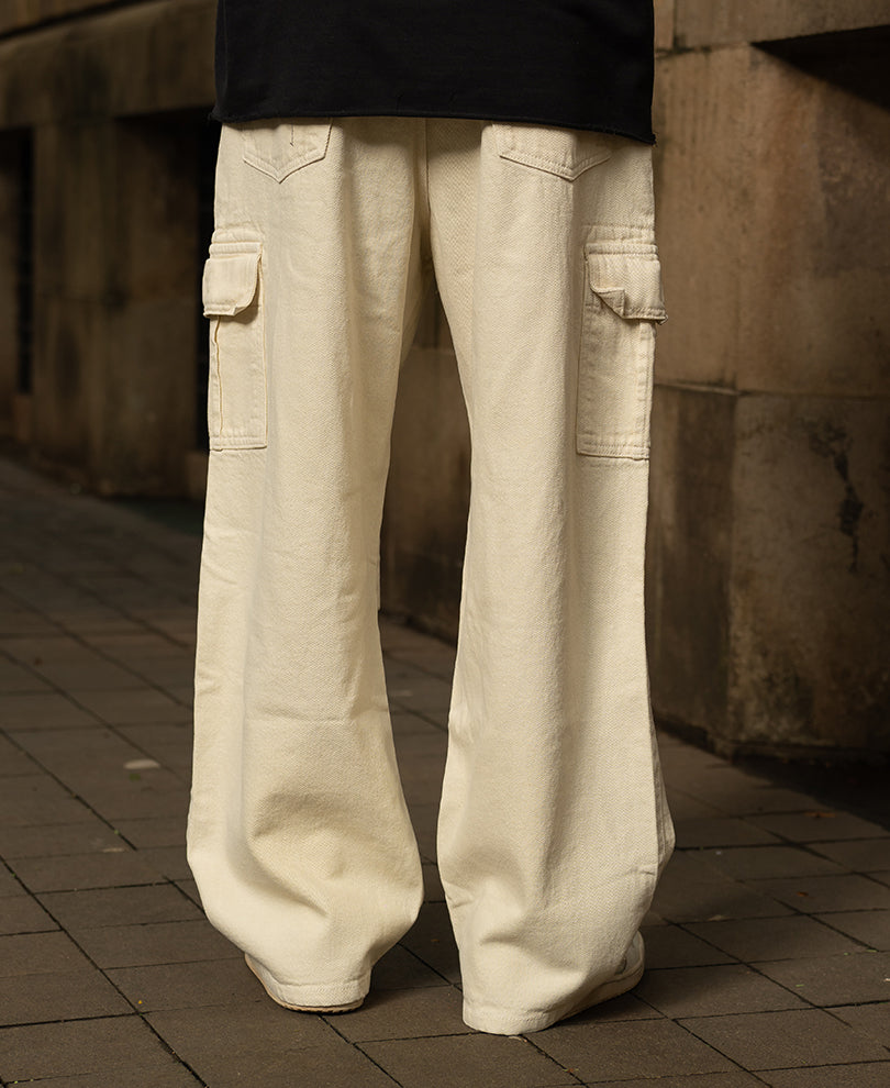 Off White Denim Cargo Jeans