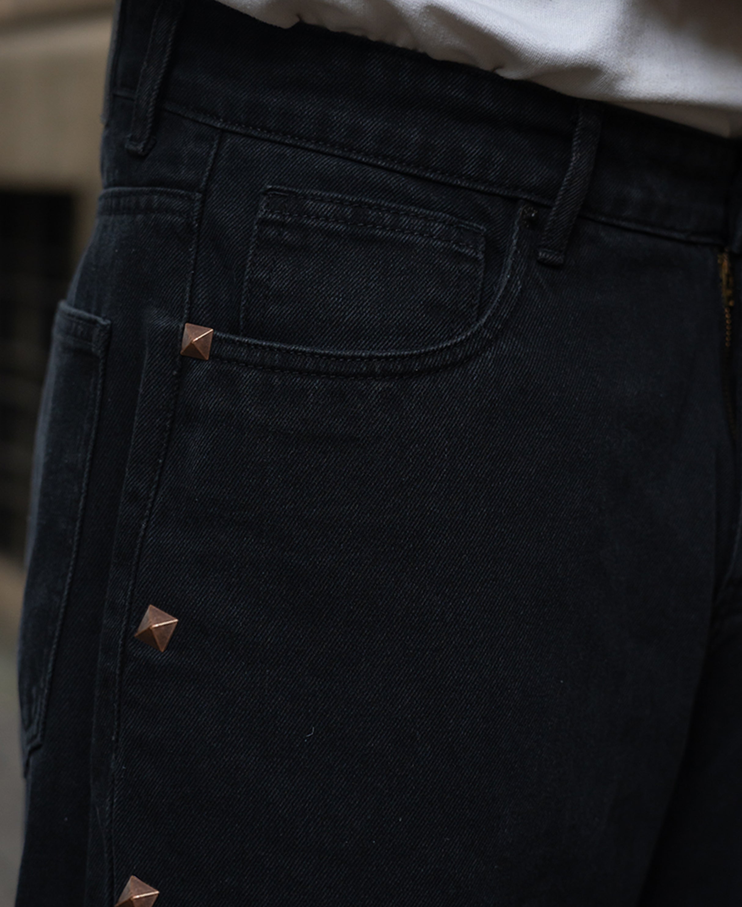 Black Studded Baggy Jeans