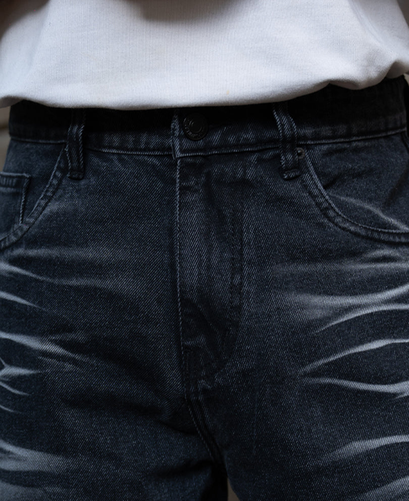 Dark Grey Washed Baggy Jeans