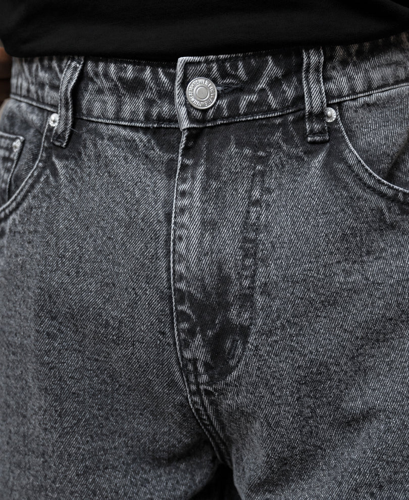 Charcoal Panelled Barrel Fit Jeans