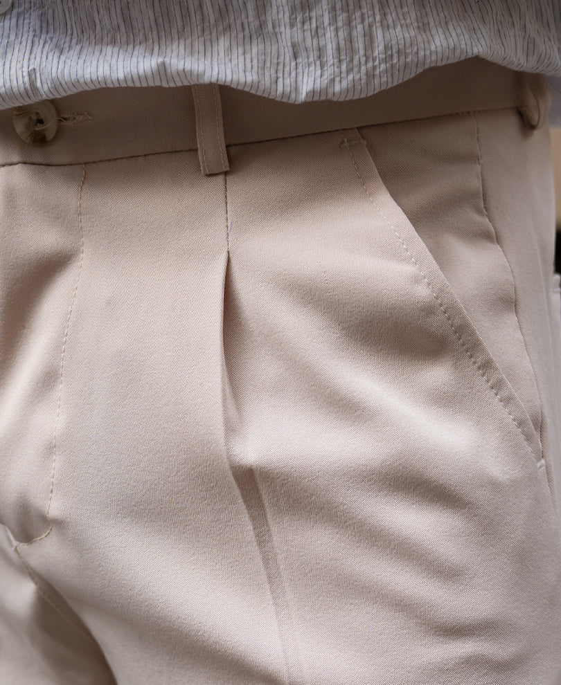 Cream Baggy Fit Korean Pants