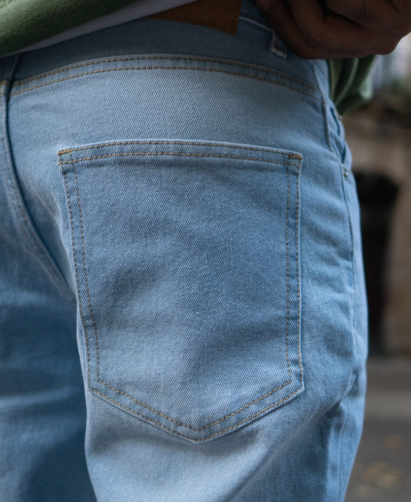 Sky Blue Denim Regular Fit Jeans