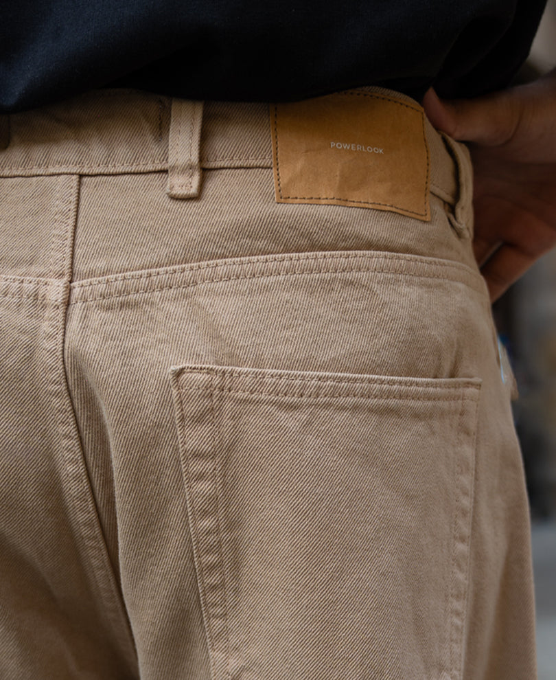 Beige Baggy Fit Jeans
