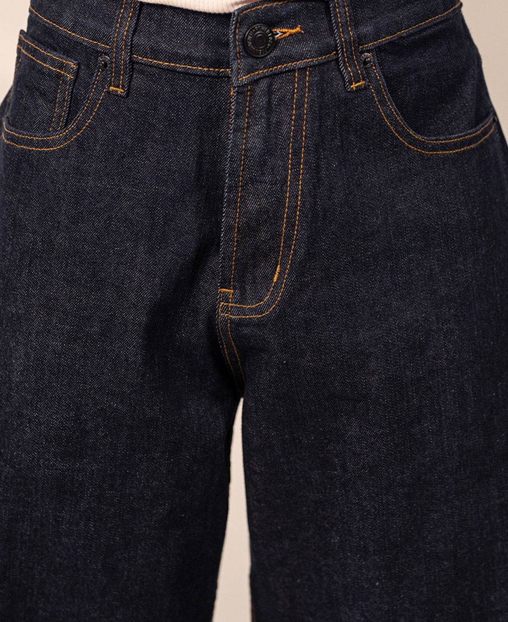 Dark Blue Barrel Fit Jeans