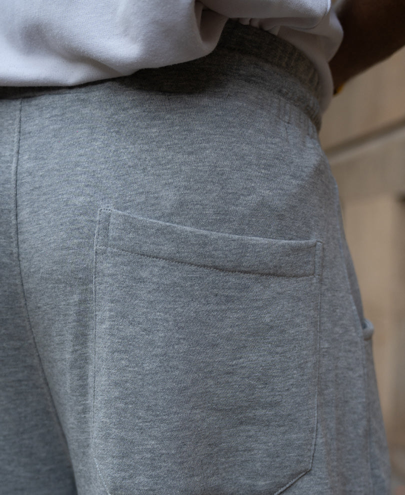 Grey Melange Barrel Fit Trackpants