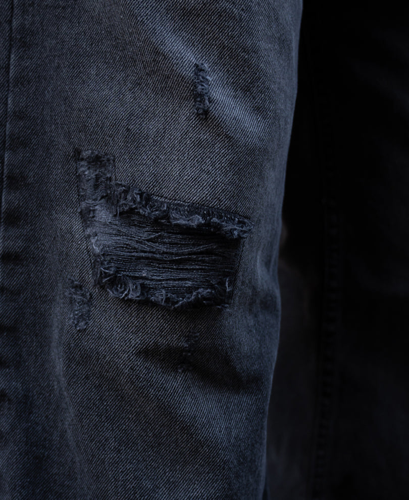 Charcoal Distressed Baggy Jeans