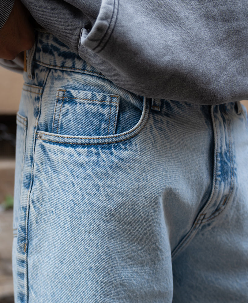 Light Blue Washed Baggy Jeans