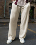 Cream Waffle Baggy Fit Track Pant