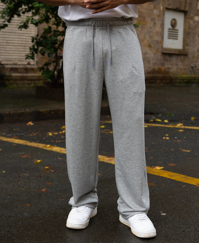 Grey Melange Baggy Trackpant
