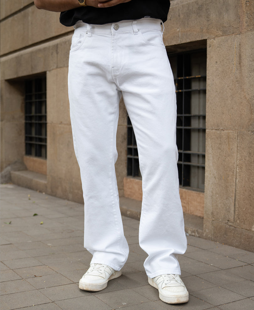 White Denim Bootcut Jeans