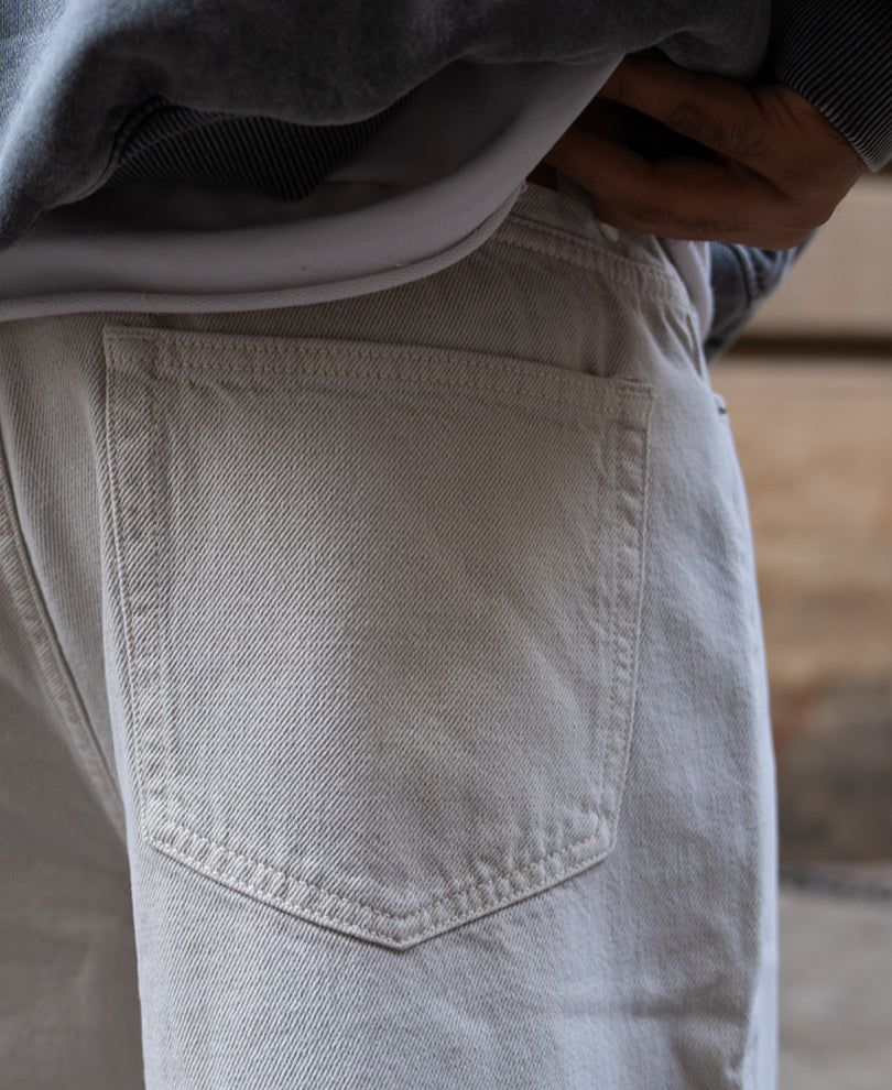 Cream Baggy Jeans