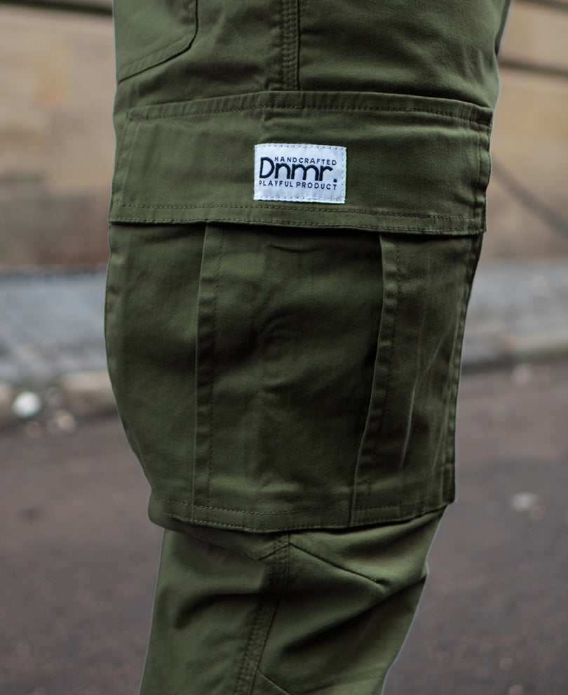 Olive Cotton Cargo Pants
