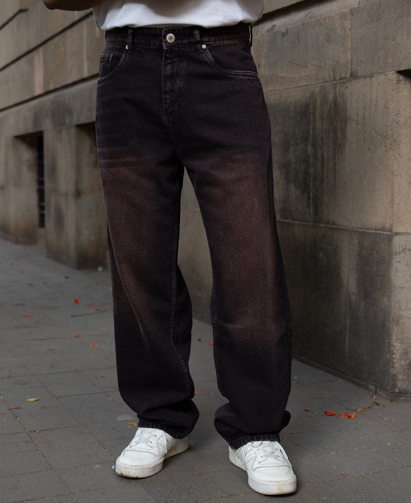 Coffee Brown Washed Jeans
