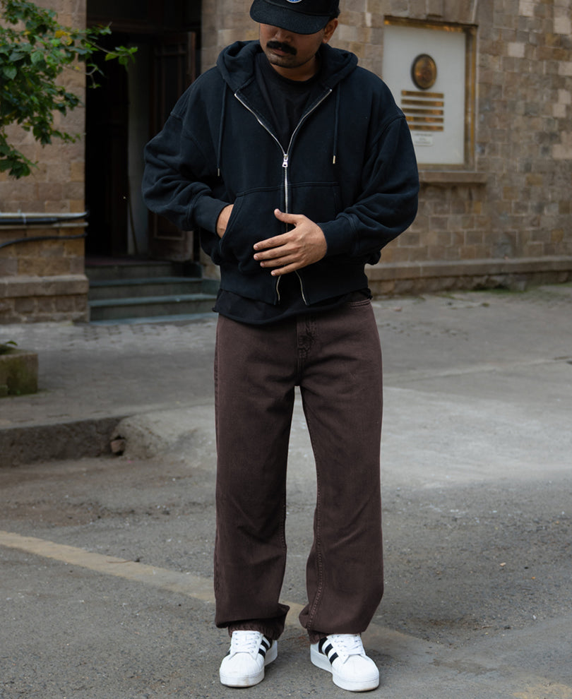 Charcoal Washed Baggy Jeans