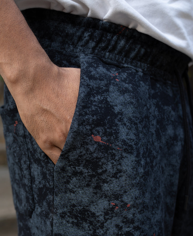 Black Printed Baggy Fit Trackpants