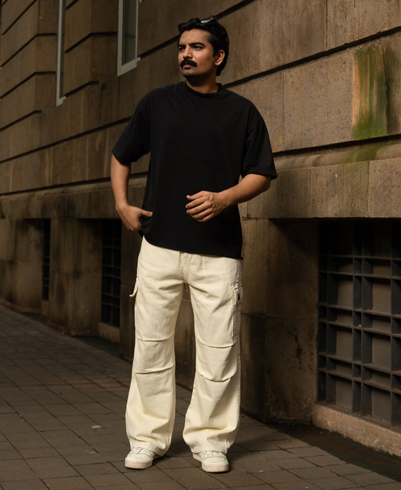 Off White Denim Cargo Jeans
