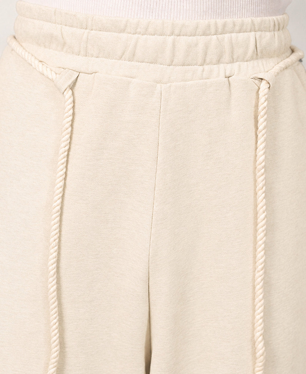 Cream Paneled Baggy Trackpant