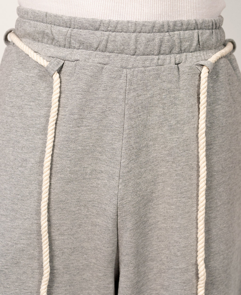 Grey Melange Paneled Baggy Trackpant