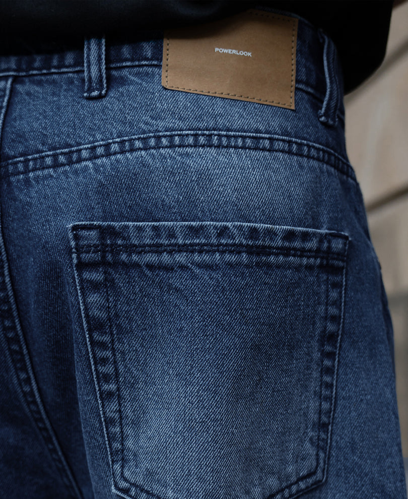 Mid Blue Washed Panel Jeans