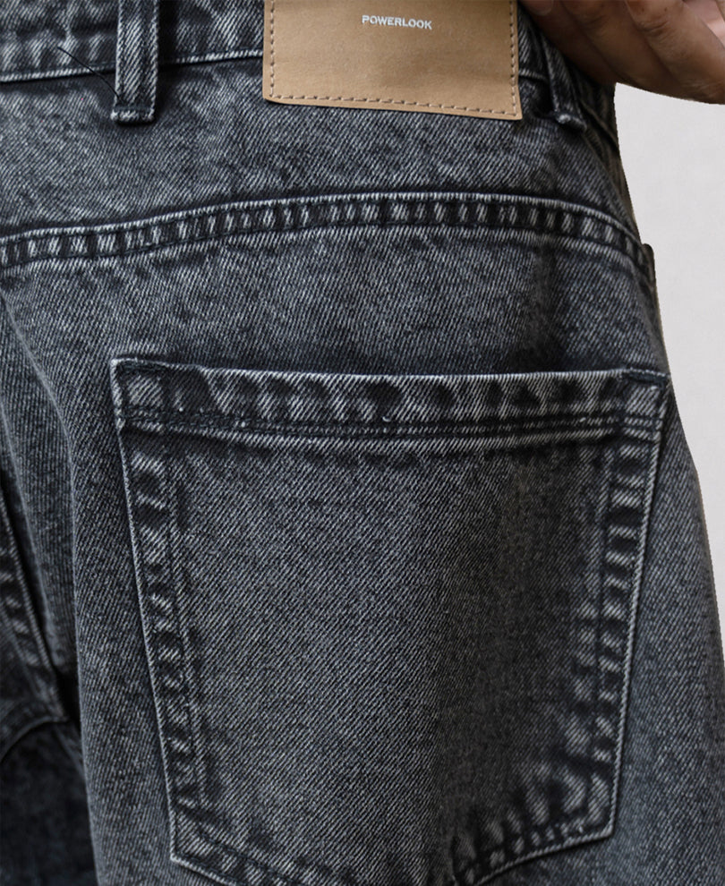 Charcoal Panelled Barrel Fit Jeans