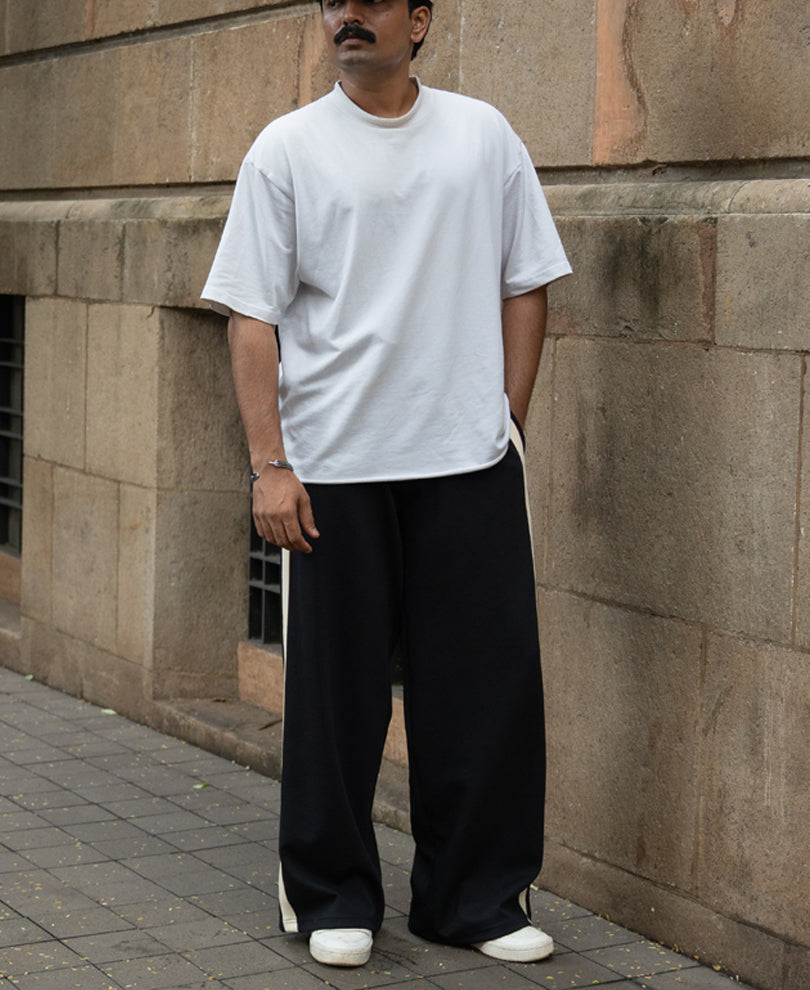 Black Contrast Detail Trackpants