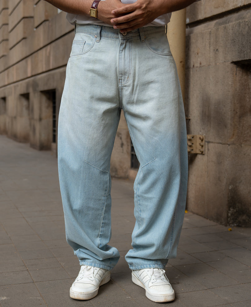 Ombre Blue Barrel Fit Jeans