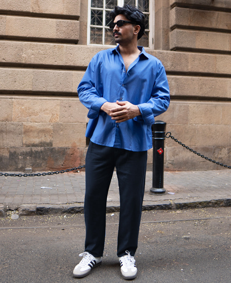 Navy Linen Pant