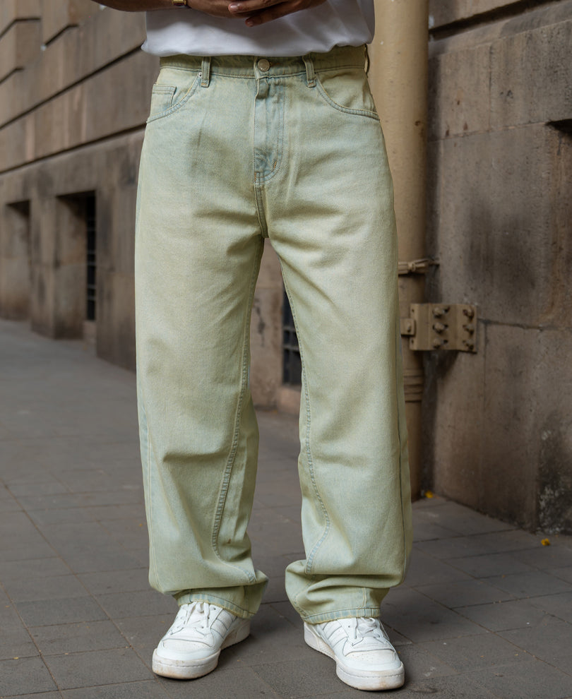 Tinted Blue Barrel Fit Jeans