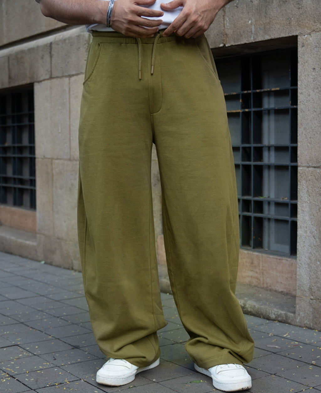 Olive Barrel Fit Trackpants