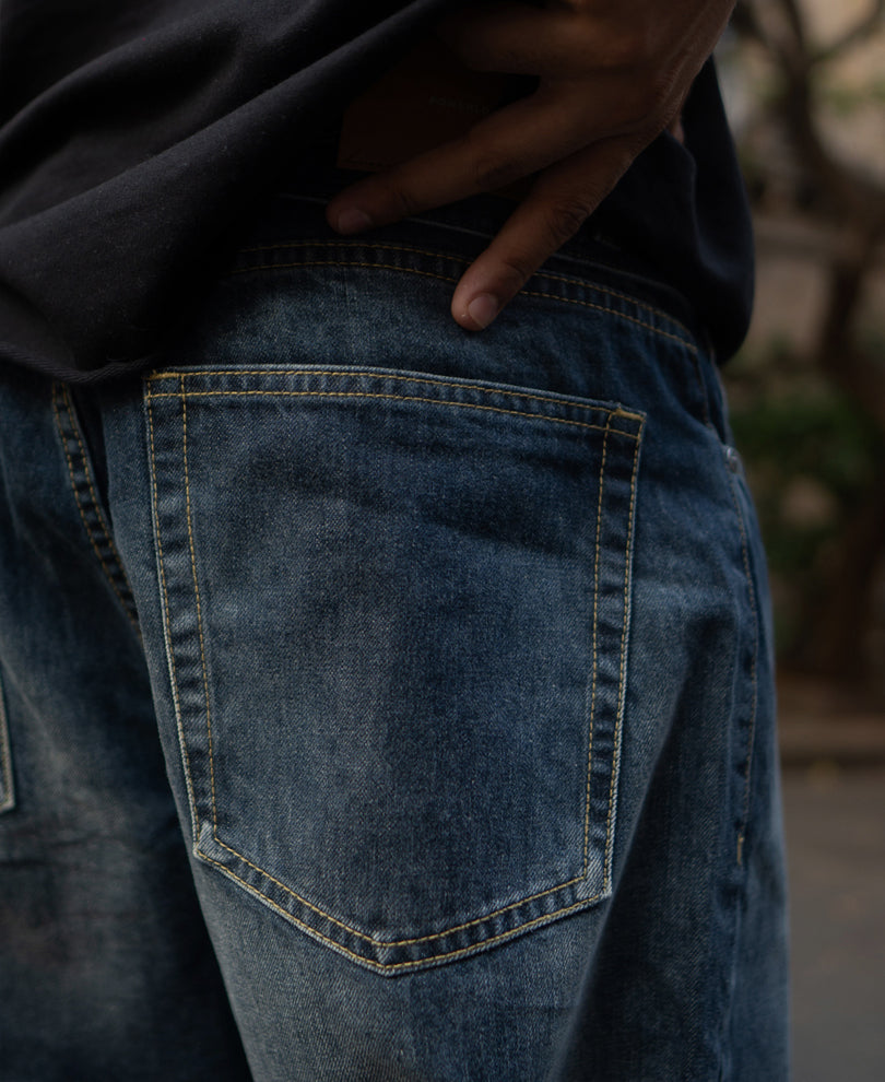 Dark Blue Baggy Fit Denim Jeans