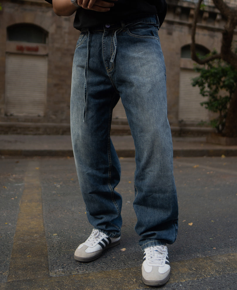 Dark Blue Baggy Fit Denim Jeans