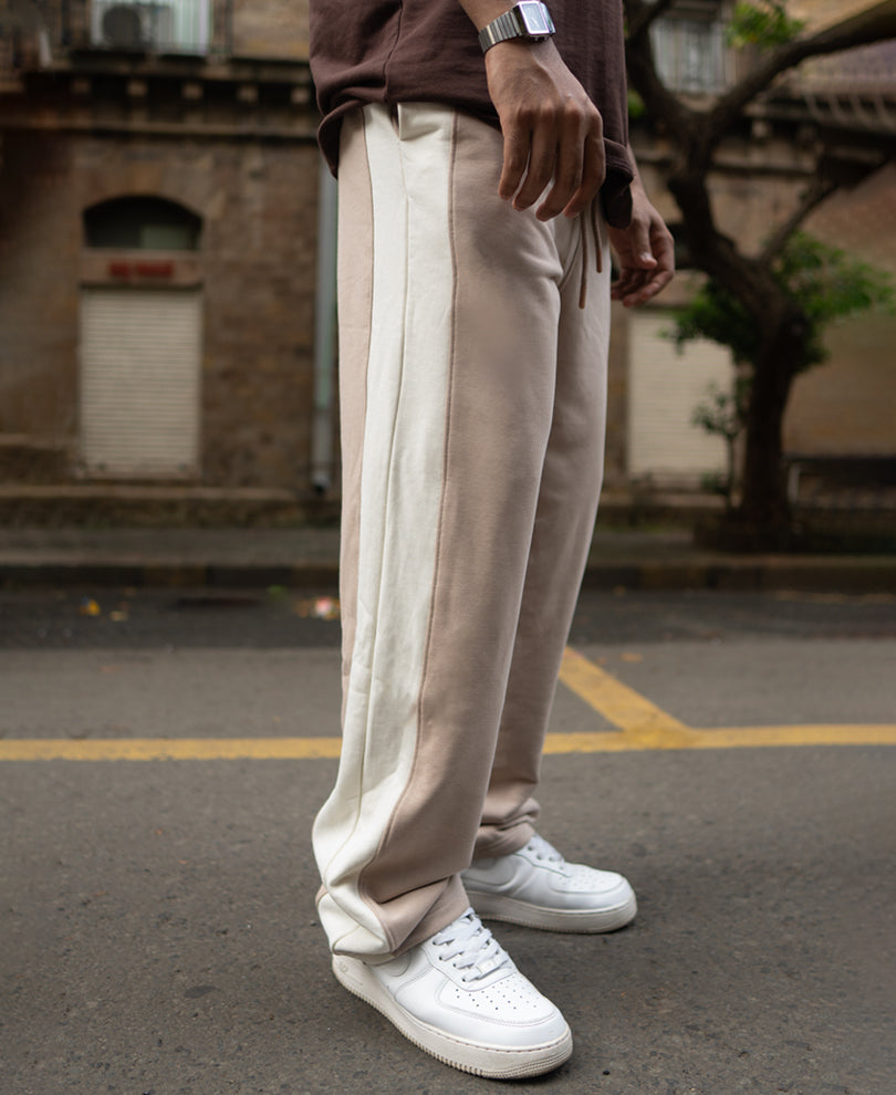 Light Beige Baggy Fit Track Pant