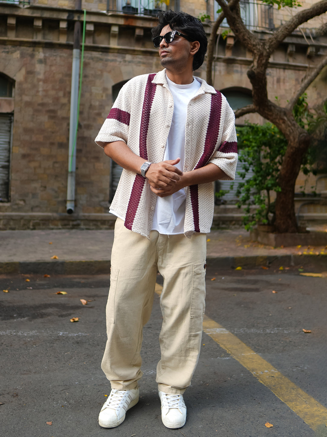 Off White Baggy Fit Linen Pants